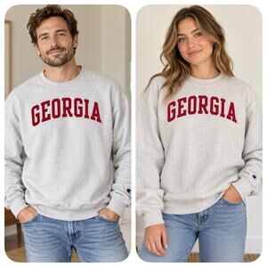 Vintage Y2K Champion Georgia Bulldogs Crewneck Sweatshirt XL Gray College EUC